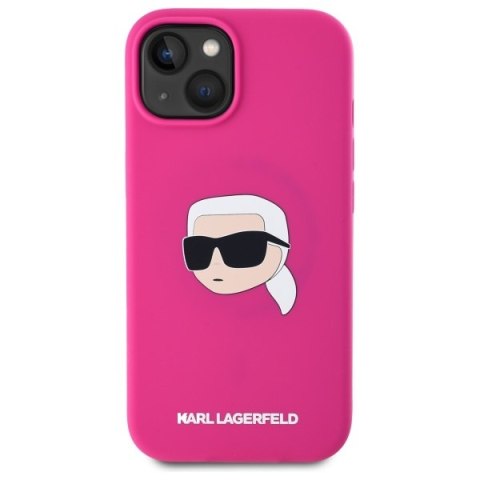Karl Lagerfeld KLHMP15SSKHPPLF i Phone 15 6.1" fuksja/fuschia hardcase Silicone Karl Head Print Mag Safe