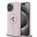 Karl Lagerfeld KLHMP15XSCMKCRHP i Phone 15 Pro Max 6.7" różowy/pink hardcase Silicone Karl & Choupette Ring Mag Safe