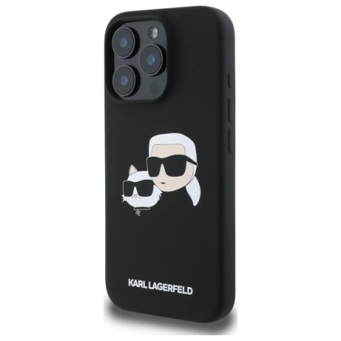 Karl Lagerfeld KLHMP16XSKCHPPLK i Phone16 Pro Max 6.9" czarny/black hardcase Silicone Double Heads Print Mag Safe