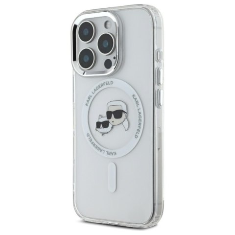 Karl Lagerfeld KLHMP16LHLSKCH i Phone Pro 6.3" biały/white hardcase IML Metal Karl&Choupette Head Mag Safe