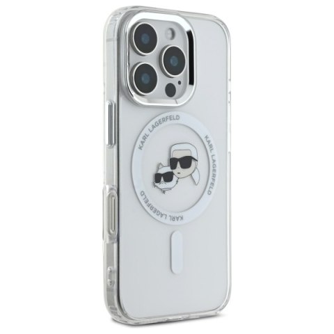 Karl Lagerfeld KLHMP16LHLSKCH i Phone Pro 6.3" biały/white hardcase IML Metal Karl&Choupette Head Mag Safe