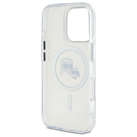 Karl Lagerfeld KLHMP16LHLSKCH i Phone Pro 6.3" biały/white hardcase IML Metal Karl&Choupette Head Mag Safe