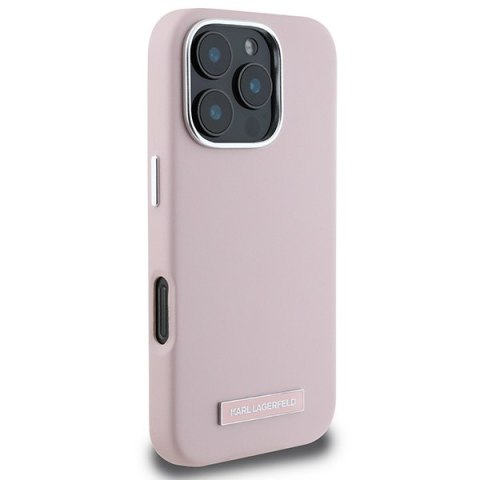 Karl Lagerfeld KLHMP16LPGMSRPP i Phone16 Pro 6.3" różowy/pink hardcase FW Metal Plate Mag Safe