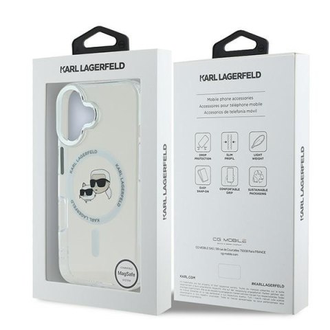 Karl Lagerfeld KLHMP16MHLSKCH i Phone Plus 6.7" biały/white hardcase IML Metal Karl&Choupette Head Mag Safe