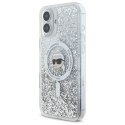 Karl Lagerfeld KLHMP16SLGKISGH i Phone 16 6.1" hardcase transparent Liquid Glitter Karl Head Magsafe