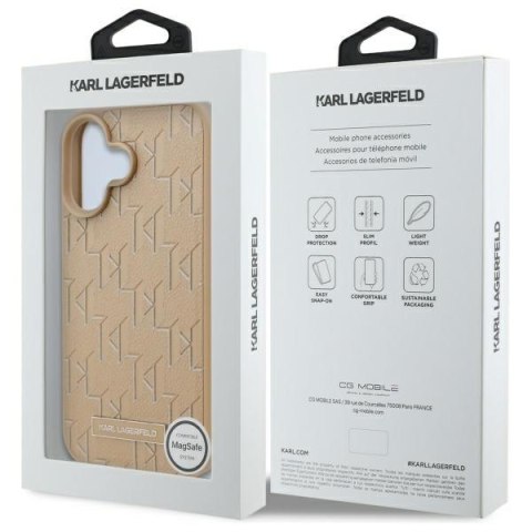 Karl Lagerfeld KLHMP16SPKHPORPE i Phone 16 6.1" beżowy/beige hardcase Hot Stamp Magsafe