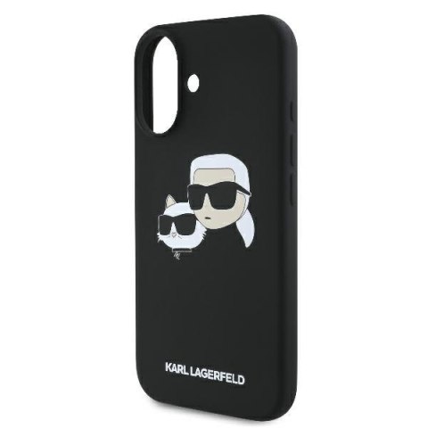 Karl Lagerfeld KLHMP16SSKCHPPLK i Phone 16 6.1" czarny/black hardcase Silicone Double Heads Print Mag Safe