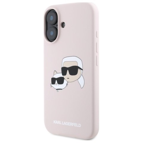 Karl Lagerfeld KLHMP16SSKCHPPLP i Phone 16 6.1" różowy/pink hardcase Silicone Double Heads Print Mag Safe