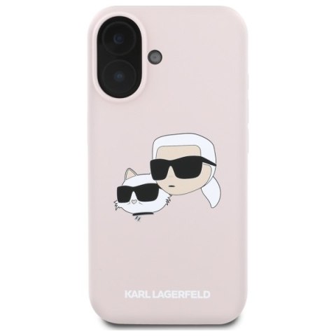 Karl Lagerfeld KLHMP16SSKCHPPLP i Phone 16 6.1" różowy/pink hardcase Silicone Double Heads Print Mag Safe