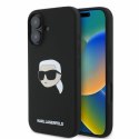 Karl Lagerfeld KLHMP16SSKHPPLK i Phone 16 6.1" czarny/black hardcase Silicone Karl Head Print Mag Safe