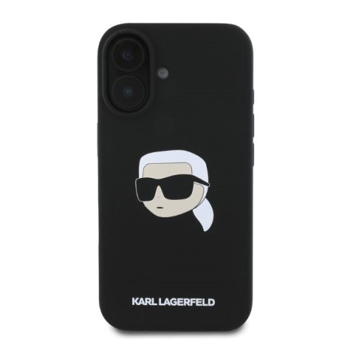 Karl Lagerfeld KLHMP16SSKHPPLK i Phone 16 6.1" czarny/black hardcase Silicone Karl Head Print Mag Safe