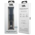 Karl Lagerfeld Pasek KLAWLSLCK Apple Watch 42/44/45/49mm czarny/black strap Silicone Choupette Heads
