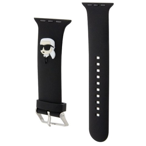 Karl Lagerfeld Pasek KLAWLSLKNK Apple Watch 42/44/45/49mm czarny/black strap 3D Rubber Karl Head