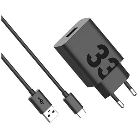 Ładowarka sieciowa Motorola Turbo Power 33W USB-A z kablem USB-A do USB-C 1m czarny