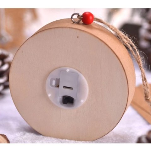 Lampka Świąteczna Drewniana Renifer - Okrągła