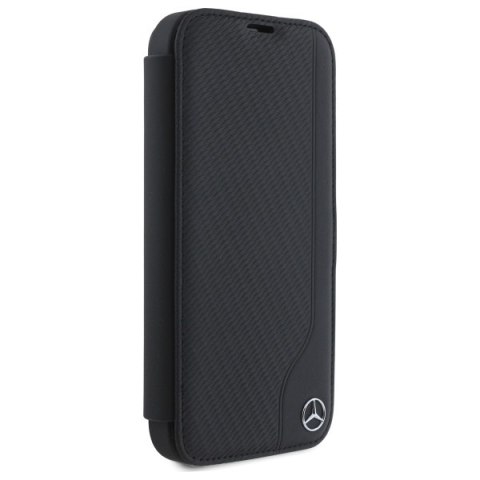 Mercedes MEBKP16S23RBGVK i Phone 16 6.1" czarny/black bookcase Leather Wood Imitation