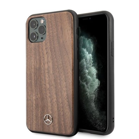 Mercedes MEHCN65VWOLB i Phone 11 Pro Max hard case brązowy/brown Wood Line Walnut