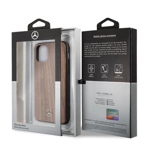Mercedes MEHCN65VWOLB i Phone 11 Pro Max hard case brązowy/brown Wood Line Walnut