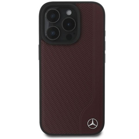 Mercedes MEHMP16X23RBGVR i Phone16 Pro Max 6.9" czerwony/red hardcase MB Wood Imitation Leather Mag Safe
