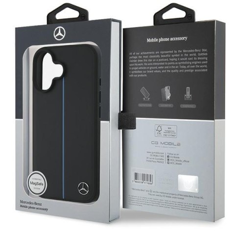 Mercedes MEHMP16S23RURBK i Phone 16 6.1" czarny/black hardcase MB Blue Line Leather Mag Safe