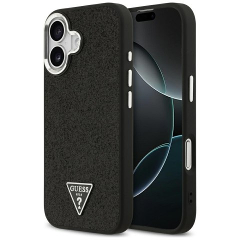 Etui Guess Glitter Triangle Logo Mag Safe do i Phone 17 czarny