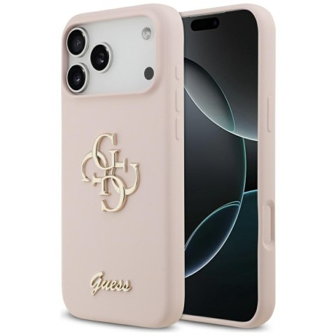 Etui Guess Silicone Big 4G Script do i Phone 17 Pro Max różowy
