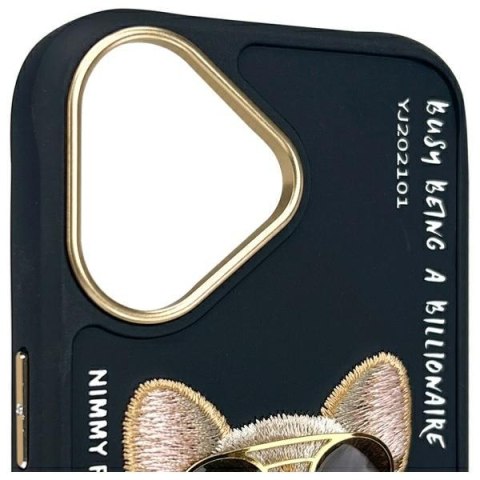 Nimmy etui i Phone 16 6.1" czarny/black Glasses Cool Dog