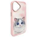 Nimmy etui i Phone 16 6.1 różowy/pink Big Eyed Pet 2.0 Cat