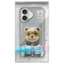 Nimmy etui i Phone 16 6.1" szary/gray Cool&Cute 2.0 Bear
