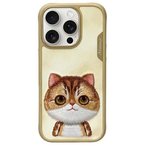 Nimmy etui i Phone 16 Pro Max 6.9" khaki Big Eyed Pet 2.0 Cat