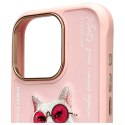 Nimmy etui i Phone 16 Pro Max 6.9" różowy/pink Glasses Cool Cat