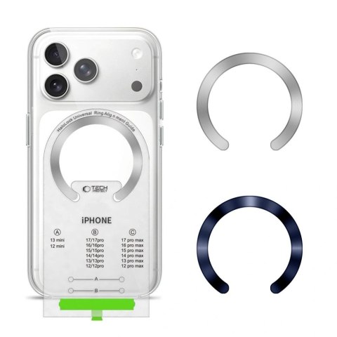 Tech-Protect MMP-210 Magnetic MagSafe ring 2-pack Głęboki niebieski i srebrny