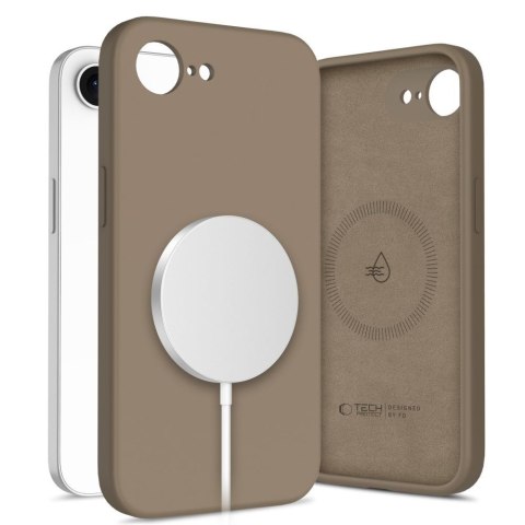 Tech-Protect Silicone MagSafe etui do iPhone 16E / 17E brązowy czekoladowy