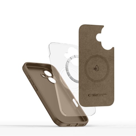 Tech-Protect Silicone MagSafe etui do iPhone 16E / 17E brązowy czekoladowy