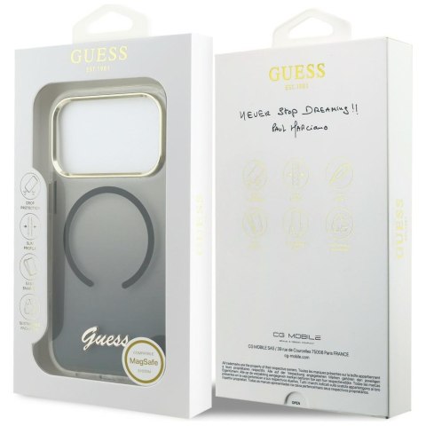 Etui Guess IML Gradient Script Metal Mag Safe do i Phone 17 Pro Max czarny