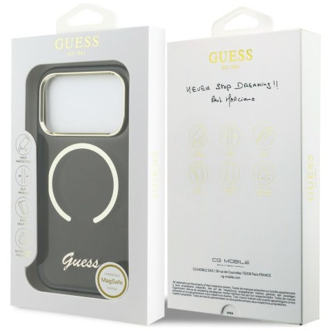 Etui Guess IML Script Metal Mag Safe do i Phone 17 Pro Max czarny