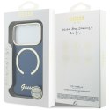 Etui Guess IML Script Metal Mag Safe do i Phone 17 Pro niebieski