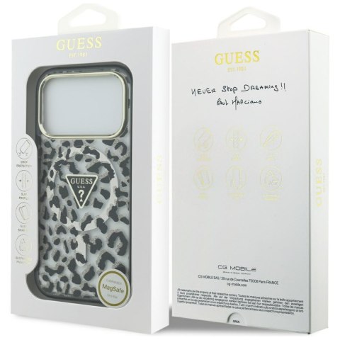 Etui Guess Leopard Glitter Mag Safe do i Phone 17 Pro Max czarny
