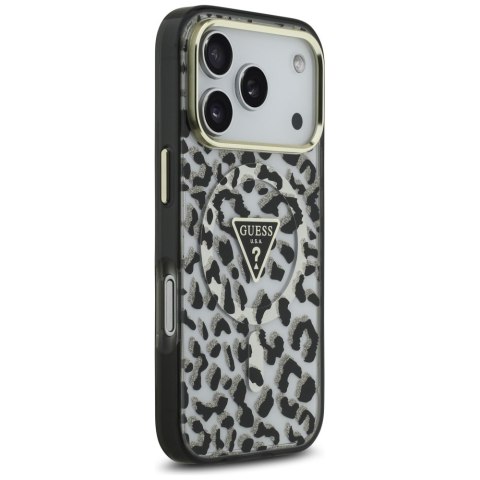 Etui Guess Leopard Glitter Mag Safe do i Phone 17 Pro czarny