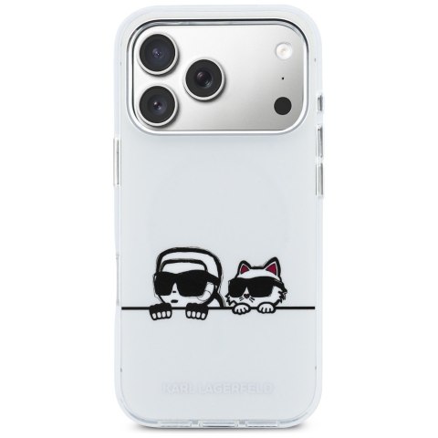 Etui Karl Lagerfeld IML Karl & Choupette Peekaboo Logo Mag Safe do i Phone 17 Pro biały