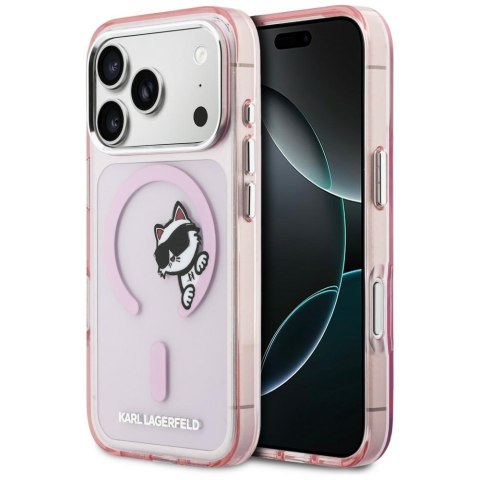 Etui Karl Lagerfeld IML Peekaboo Mag Safe do i Phone 17 Pro różowy