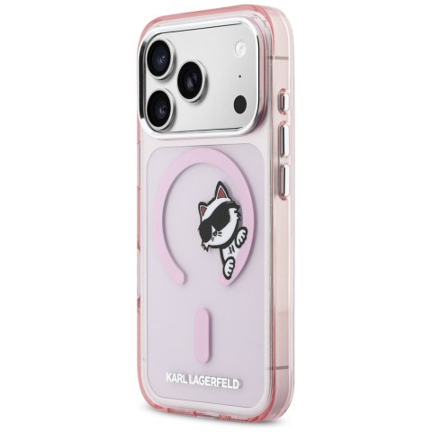 Etui Karl Lagerfeld IML Peekaboo Mag Safe do i Phone 17 Pro różowy