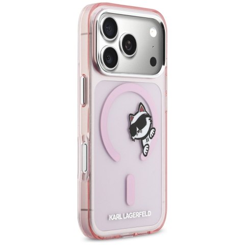 Etui Karl Lagerfeld IML Peekaboo Mag Safe do i Phone 17 Pro różowy