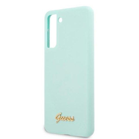 Guess GUHCS21MLSLMGLB S21+ G996niebieski/blue hardcase Silicone Script Metal Logo