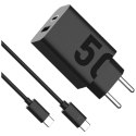 Ładowarka sieciowa Motorola Turbo Power 50W Dual USB-C/USB-A z kablem USB-C 1m czarny
