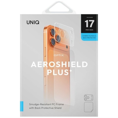 Ochrona modułu aparatu i tylnego panelu UNIQ Optix Aeroshield+ Camera Module Protector do i Phone 17 Pro przezroczysty