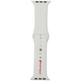 Pasek Audi Sport Red Logo Silicone Watch Strap do Apple Watch 44/45/46/49mm biały