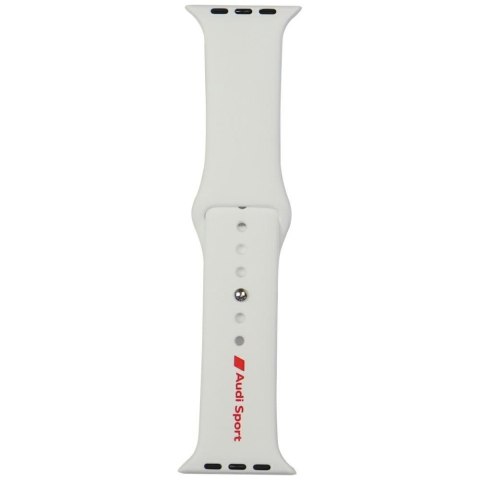Pasek Audi Sport Red Logo Silicone Watch Strap do Apple Watch 44/45/46/49mm biały