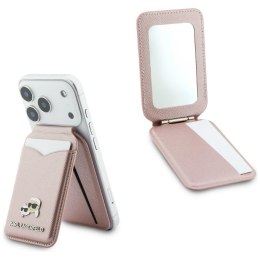 Portfel z lusterkiem Karl Lagerfeld Stand Mirror Mag Safe różowy