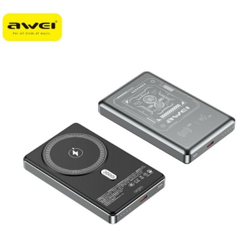 Powerbank Awei PA-31 10000m Ah indukcyjny Mag Safe szary